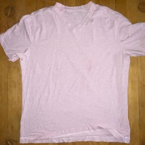 Mens large pink v-neck lulu shirt